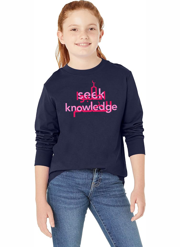 Seek Knowledge Long Sleeve Kids T-Shirts