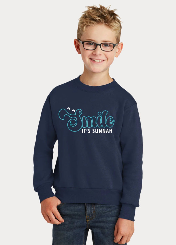 Smile It's Sunnah Youth Crewneck Kids Sweatshirt