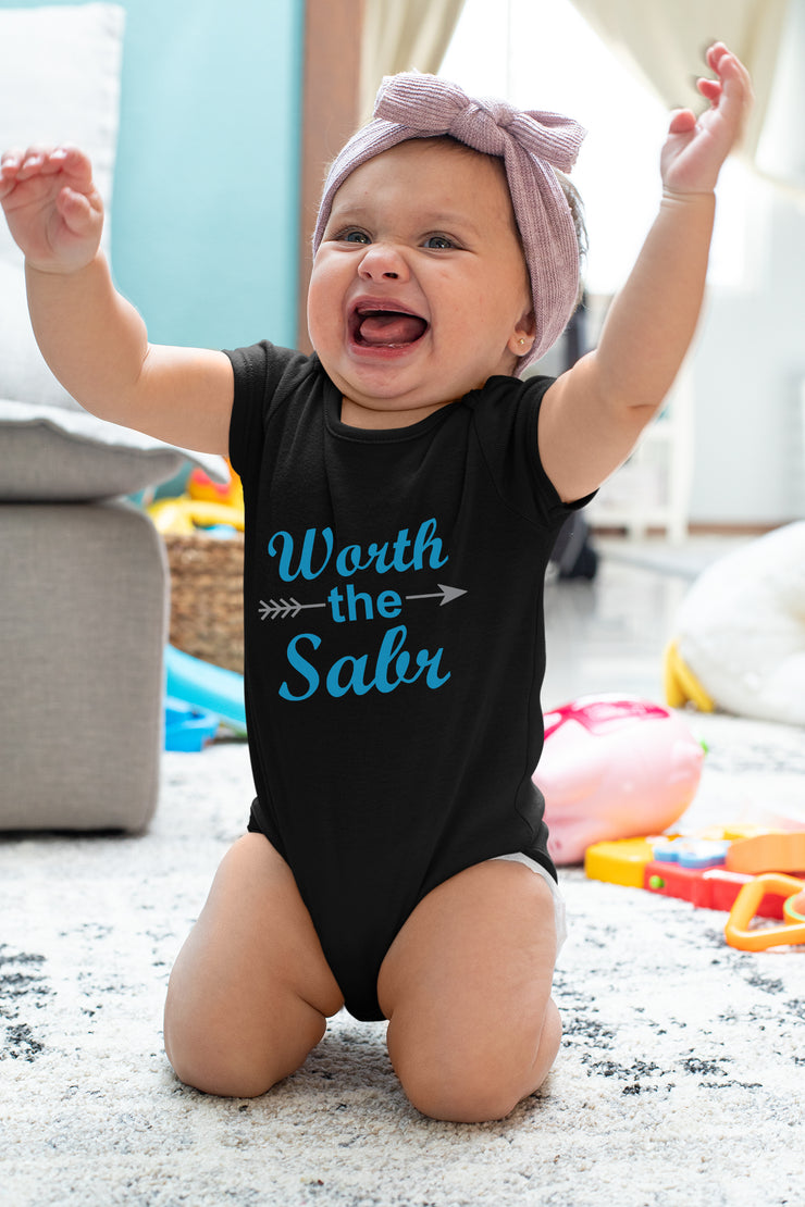 Worth The Sabr Baby Short Sleeve Romper