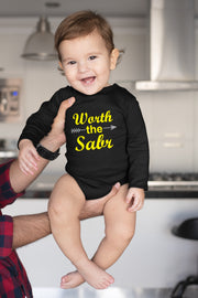 Worth The Sabr Baby Short Sleeve Romper