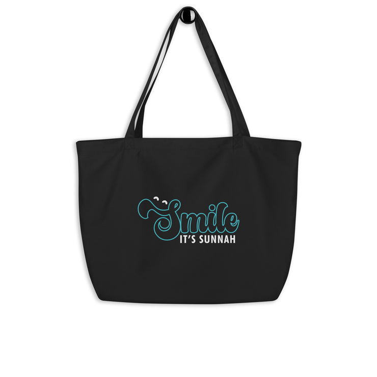 Smile It's Sunnah Large Organic Tote Bag