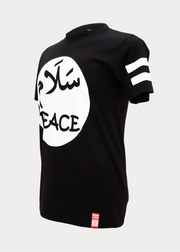 Peace Round Neck Black T-shirt | White - ImanHood Clothing LTD