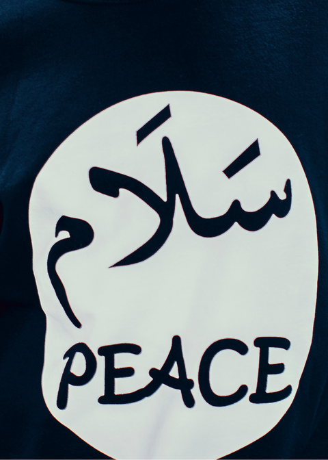 Peace Thick Crewneck | Black - ImanHood Clothing LTD