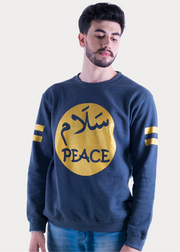 Peace Thick Crewneck | Dark Melange - ImanHood Clothing LTD