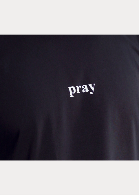 Pray Round Neck T-shirt | Black - ImanHood Clothing LTD